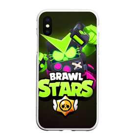 Чехол для iPhone XS Max матовый с принтом BRAWL STARS VIRUS 8 BIT в Новосибирске, Силикон | Область печати: задняя сторона чехла, без боковых панелей | 8 bit | brawl stars | бравл старс