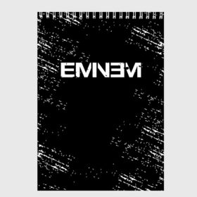 Скетчбук с принтом EMINEM в Новосибирске, 100% бумага
 | 48 листов, плотность листов — 100 г/м2, плотность картонной обложки — 250 г/м2. Листы скреплены сверху удобной пружинной спиралью | eminem | rap | маршалл | музыка | музыкант | песни | реп | рэп | рэпер | хип хоп | эминем