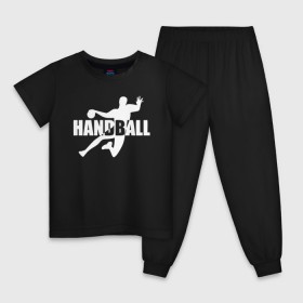 Детская пижама хлопок с принтом Гандболист в Новосибирске, 100% хлопок |  брюки и футболка прямого кроя, без карманов, на брюках мягкая резинка на поясе и по низу штанин
 | hand ball | handball | play | игра | игра в ганбол | игра с мячом | мяч | руки | футбол