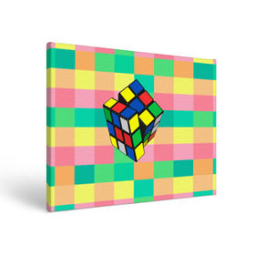 Холст прямоугольный с принтом Кубик Рубика в Новосибирске, 100% ПВХ |  | игра | интеллект | куб | кубик | рубик | ум