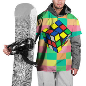 Накидка на куртку 3D с принтом Кубик Рубика в Новосибирске, 100% полиэстер |  | игра | интеллект | куб | кубик | рубик | ум