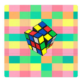 Магнитный плакат 3Х3 с принтом Кубик Рубика в Новосибирске, Полимерный материал с магнитным слоем | 9 деталей размером 9*9 см | игра | интеллект | куб | кубик | рубик | ум