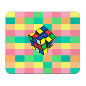 Коврик для мышки прямоугольный с принтом Кубик Рубика в Новосибирске, натуральный каучук | размер 230 х 185 мм; запечатка лицевой стороны | игра | интеллект | куб | кубик | рубик | ум