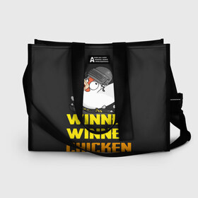 Сумка-шоппер 3D с принтом Winner Chicken Dinner в Новосибирске, 100% полиэстер | застегивается на металлическую кнопку; внутренний карман застегивается на молнию. Стенки укреплены специальным мягким материалом, чтобы защитить содержимое от несильных ударов
 | asia | battle | chicken | dinner | duo | epic | guide | lucky | map | miramar | mobile | mortal | pro | royale | solo | winner | битва | лут | пабг | пубг | стрим | топ