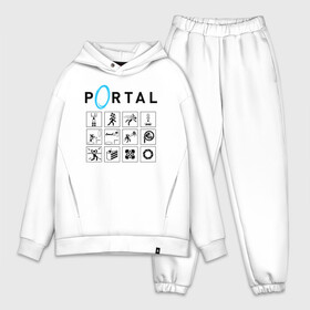 Мужской костюм хлопок OVERSIZE с принтом PORTAL в Новосибирске,  |  | aperture laboratories | glados | portal | portal 2 | valve | гладос | портал | портал 2 | текстуры | челл