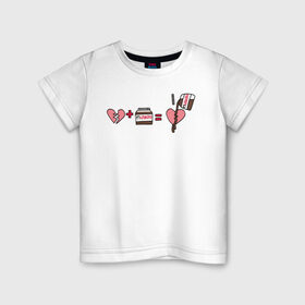 Детская футболка хлопок с принтом NUTELLA в Новосибирске, 100% хлопок | круглый вырез горловины, полуприлегающий силуэт, длина до линии бедер | 14 февраля | антивалентин | день святого  валентина | любовь | подарок