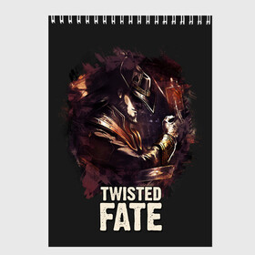 Скетчбук с принтом Twisted Fate в Новосибирске, 100% бумага
 | 48 листов, плотность листов — 100 г/м2, плотность картонной обложки — 250 г/м2. Листы скреплены сверху удобной пружинной спиралью | Тематика изображения на принте: jinx | kda | league | lol | moba | pentakill | riot | rise | rus | skins | варвик | варус | воин | легенд | лига | лол | маг | стрелок | танк | чемпион