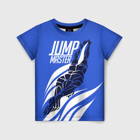 Детская футболка 3D с принтом Jump master в Новосибирске, 100% гипоаллергенный полиэфир | прямой крой, круглый вырез горловины, длина до линии бедер, чуть спущенное плечо, ткань немного тянется | Тематика изображения на принте: cliff diving | dive | diving | swimming | плавание | прыжки в воду | спорт