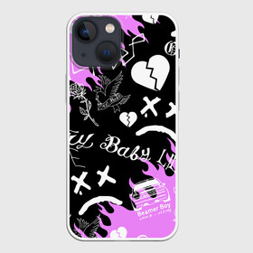 Чехол для iPhone 13 mini с принтом LIL PEEP в Новосибирске,  |  | lil peep | lil prince | pink | зарубежная музыка | лил пип | маленький принц