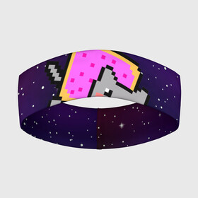 Повязка на голову 3D с принтом Nyan Cat в Новосибирске,  |  | cat | meme | nyan cat | space | youtube | животное | звезды | интернет | космос | кошка | мем | прикол | радуга | юмор | ютуб