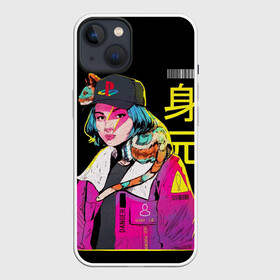 Чехол для iPhone 13 с принтом 2К Girl в Новосибирске,  |  | Тематика изображения на принте: anime | cat | cool | cyber | cyberpunk.2077 | danger | future | girl | japan | playstation | style | trend.стиль | аниме | девушка | кибер | киберпанк.будущее | кошка | круто | крутой | мода | опасность | тренд | хайп | япония