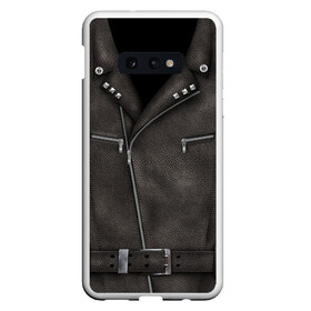 Чехол для Samsung S10E с принтом Косуха Байкерская в Новосибирске, Силикон | Область печати: задняя сторона чехла, без боковых панелей | biker jacket | jacket | leather jacket | байкерская | байкерская куртка | кожанка | косуха | косуха байкерская | куртка