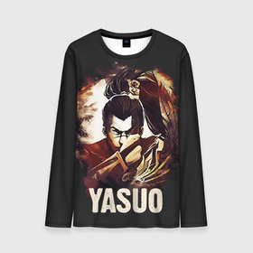 Мужской лонгслив 3D с принтом Yasuo в Новосибирске, 100% полиэстер | длинные рукава, круглый вырез горловины, полуприлегающий силуэт | jinx | kda | league | lol | moba | pentakill | riot | rise | rus | skins | варвик | варус | воин | легенд | лига | лол | маг | стрелок | танк | чемпион