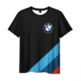 Мужская футболка 3D с принтом BMW в Новосибирске, 100% полиэфир | прямой крой, круглый вырез горловины, длина до линии бедер | bmw | bmw performance | m | motorsport | performance | бмв | моторспорт