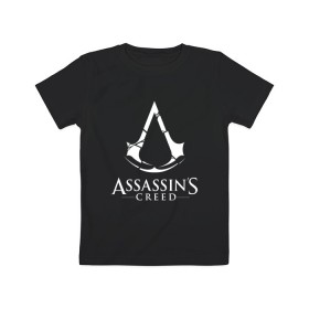 Детская футболка хлопок с принтом Assassins Creed в Новосибирске, 100% хлопок | круглый вырез горловины, полуприлегающий силуэт, длина до линии бедер | mmorpg | rogue | асасин | асассин | ассасин крид | ассассин