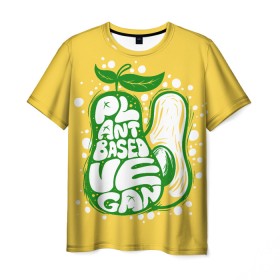 Мужская футболка 3D с принтом Авокадо Веган в Новосибирске, 100% полиэфир | прямой крой, круглый вырез горловины, длина до линии бедер | avocado | based | food | plant | vegan | vegetable | авокадо | веган | диета | для девочек | для фитнеса | женская | зож | кето | кето диета | купить | мужская | растения | с авокадо | с надписью | с принтом | фитнес