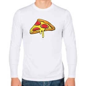 Мужской лонгслив хлопок с принтом Пицца Пицца Пицца !!!! Pizza в Новосибирске, 100% хлопок |  | Тематика изображения на принте: pizza | для девушек | для парней | еда | италия | итальянская еда | колбаса | пицца | пицца с салями | пицца с сыром | подарок | с намеком | салями | сыр | тесто
