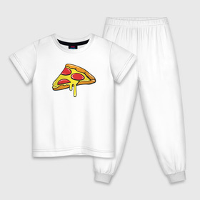 Детская пижама хлопок с принтом Пицца Пицца Пицца !!!! Pizza в Новосибирске, 100% хлопок |  брюки и футболка прямого кроя, без карманов, на брюках мягкая резинка на поясе и по низу штанин
 | pizza | для девушек | для парней | еда | италия | итальянская еда | колбаса | пицца | пицца с салями | пицца с сыром | подарок | с намеком | салями | сыр | тесто