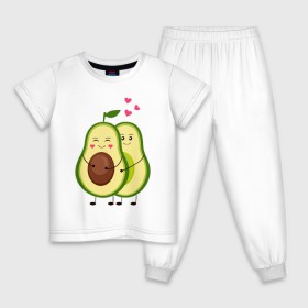Детская пижама хлопок с принтом Влюбленные Веганы Авокадо в Новосибирске, 100% хлопок |  брюки и футболка прямого кроя, без карманов, на брюках мягкая резинка на поясе и по низу штанин
 | 14 февраля | avocado | based | plant | vegan | авокадо | валентина | веган | влюбленный | день | диета | для девочек | для фитнеса | женская | зож | кето | кето диета | купить | мужская | с авокадо | с принтом | фитнес