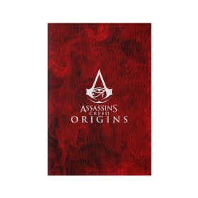 Обложка для паспорта матовая кожа с принтом Assassin’s Creed Origins в Новосибирске, натуральная матовая кожа | размер 19,3 х 13,7 см; прозрачные пластиковые крепления | Тематика изображения на принте: 