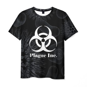 Мужская футболка 3D с принтом PLAGUE INC. в Новосибирске, 100% полиэфир | прямой крой, круглый вырез горловины, длина до линии бедер | molecule | plague inc | абстракция | бактерии | вирус | клетки | медицина | микробы | молекулы | наука | нейрон | нейроны | планета | текстура | текстуры | формула