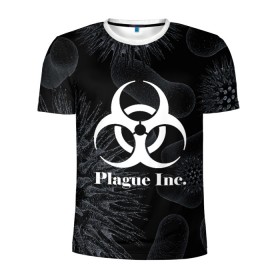 Мужская футболка 3D спортивная с принтом PLAGUE INC. в Новосибирске, 100% полиэстер с улучшенными характеристиками | приталенный силуэт, круглая горловина, широкие плечи, сужается к линии бедра | Тематика изображения на принте: molecule | plague inc | абстракция | бактерии | вирус | клетки | медицина | микробы | молекулы | наука | нейрон | нейроны | планета | текстура | текстуры | формула