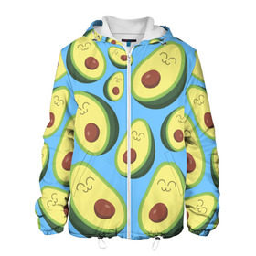 Мужская куртка 3D с принтом Авокадо паттерн в Новосибирске, ткань верха — 100% полиэстер, подклад — флис | прямой крой, подол и капюшон оформлены резинкой с фиксаторами, два кармана без застежек по бокам, один большой потайной карман на груди. Карман на груди застегивается на липучку | avocado | vegan | vegetarian | авокадо | веган | вегетарианство