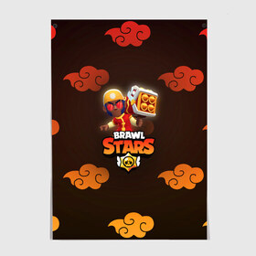 Постер с принтом Brawl Stars Lion Dance Brock в Новосибирске, 100% бумага
 | бумага, плотность 150 мг. Матовая, но за счет высокого коэффициента гладкости имеет небольшой блеск и дает на свету блики, но в отличии от глянцевой бумаги не покрыта лаком | bo | brawl stars | brock | crow | darryl | dumpling darryl | dynamike | lion dance brock | sandy | spike | бо | бравл старс | брок | динамайк | дэррил | кроу | леон. leon | новый год | спайк | сэнди