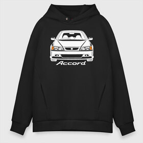 Мужское худи Oversize хлопок с принтом Honda Accord CF 6 поколение в Новосибирске, френч-терри — 70% хлопок, 30% полиэстер. Мягкий теплый начес внутри —100% хлопок | боковые карманы, эластичные манжеты и нижняя кромка, капюшон на магнитной кнопке | accord cf | cf | euro r | honda | honda accord | honda accord cf | honda accord euro r