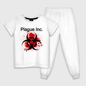 Детская пижама хлопок с принтом Plague Inc в Новосибирске, 100% хлопок |  брюки и футболка прямого кроя, без карманов, на брюках мягкая резинка на поясе и по низу штанин
 | inc | ndemic creations | plague | plague inc | биологический симулятор | игра | чума | чума инкорпорейтед
