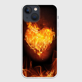 Чехол для iPhone 13 mini с принтом Горячее сердце в Новосибирске,  |  | 14 февраля | 8 марта | валентинов день | влюблен | влюбленность | влюбленные | вместе навсегда | горячая | горячий | девушке | день влю | для жены | желание | любимая | любимый | люблю | люблю тебя