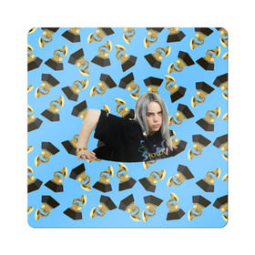 Магнит виниловый Квадрат с принтом Billie Eilish Grammy в Новосибирске, полимерный материал с магнитным слоем | размер 9*9 см, закругленные углы | billie | eilish | grammy | айлиш | билли | грэмми
