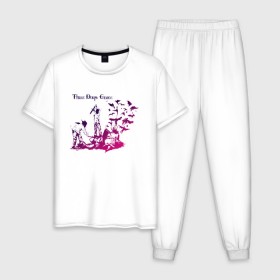 Мужская пижама хлопок с принтом Three Days Grace в Новосибирске, 100% хлопок | брюки и футболка прямого кроя, без карманов, на брюках мягкая резинка на поясе и по низу штанин
 | three days grace