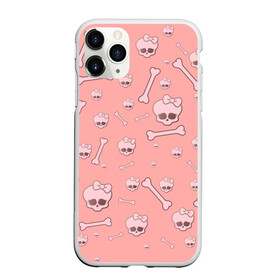 Чехол для iPhone 11 Pro матовый с принтом Cute bones в Новосибирске, Силикон |  | Тематика изображения на принте: bone | pink | pink skull | skeleton | skull | кости | розовый | череп