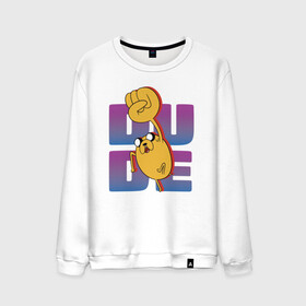 Мужской свитшот хлопок с принтом DUDE в Новосибирске, 100% хлопок |  | adventure time | finn the human | jake the dog | vdzajul | джейк | лич | марселин | ооо | рикардио | снежный король | финн | финн парнишка