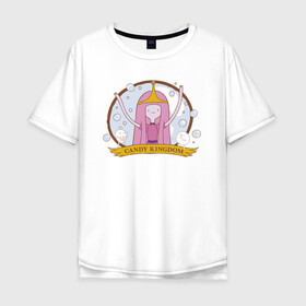 Мужская футболка хлопок Oversize с принтом Candy kingdom в Новосибирске, 100% хлопок | свободный крой, круглый ворот, “спинка” длиннее передней части | adventure time | finn the human | jake the dog | vdzajul | джейк | лич | марселин | ооо | рикардио | снежный король | финн | финн парнишка