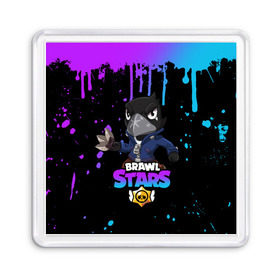 Магнит 55*55 с принтом Brawl Stars Crow в Новосибирске, Пластик | Размер: 65*65 мм; Размер печати: 55*55 мм | Тематика изображения на принте: 