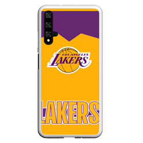 Чехол для Honor 20 с принтом Los Angeles Lakers в Новосибирске, Силикон | Область печати: задняя сторона чехла, без боковых панелей | angeles | bryant | kobe | lakers | los | баскетбольный | клуб