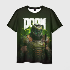 Мужская футболка 3D с принтом Doom Eternal в Новосибирске, 100% полиэфир | прямой крой, круглый вырез горловины, длина до линии бедер | Тематика изображения на принте: doom | doom 2016 | doom 2020 | doom eternal | doomguy | дум | дум 2020 | дум вечен | дум етернал | дум этернал | думгай