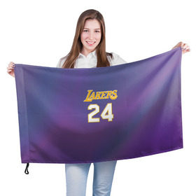 Флаг 3D с принтом Los Angeles Lakers / Kobe Brya в Новосибирске, 100% полиэстер | плотность ткани — 95 г/м2, размер — 67 х 109 см. Принт наносится с одной стороны | basketball | espn | kobe | kobe bryant | kobe bryant death | kobe bryant tribute | lakers | los angeles lakers | nba