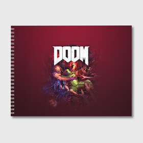 Альбом для рисования с принтом Doom в Новосибирске, 100% бумага
 | матовая бумага, плотность 200 мг. | doom | doom 2016 | doom 2020 | doom eternal | doom slayer | doomguy | doomslayer | дум | дум 2020 | дум вечен | дум етернал | дум этернал | думгай
