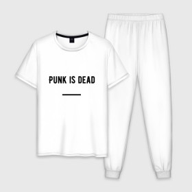 Мужская пижама хлопок с принтом Punk is dead в Новосибирске, 100% хлопок | брюки и футболка прямого кроя, без карманов, на брюках мягкая резинка на поясе и по низу штанин
 | punk. dead | punkisdead | velial squad | панк