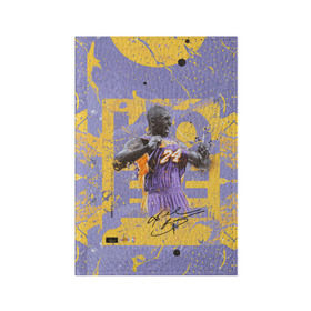 Обложка для паспорта матовая кожа с принтом Kobe Bryant в Новосибирске, натуральная матовая кожа | размер 19,3 х 13,7 см; прозрачные пластиковые крепления | Тематика изображения на принте: angeles | bryant | kobe | lakers | los | nba | баскетбольный | клуб