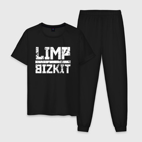 Мужская пижама хлопок с принтом LIMP BIZKIT в Новосибирске, 100% хлопок | брюки и футболка прямого кроя, без карманов, на брюках мягкая резинка на поясе и по низу штанин
 | dj lethal | limp bizkit | rock | джон отто | лимп бизкит | майк смит | музыка | роб уотерс | рок | сэм риверс | терри бальзамо | уэс борланд | фред дёрст