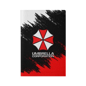 Обложка для паспорта матовая кожа с принтом UMBRELLA CORP в Новосибирске, натуральная матовая кожа | размер 19,3 х 13,7 см; прозрачные пластиковые крепления | ada wong | biohazard | leon | nemesis | project resistance | raccoon city | re2 | resident evil 2 | rpd | stars | umbrella | ада вонг | амбрелла | немесис | ужасы