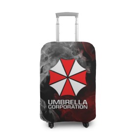 Чехол для чемодана 3D с принтом UMBRELLA CORP в Новосибирске, 86% полиэфир, 14% спандекс | двустороннее нанесение принта, прорези для ручек и колес | ada wong | biohazard | leon | nemesis | project resistance | raccoon city | re2 | resident evil 2 | rpd | stars | umbrella | ада вонг | амбрелла | немесис | ужасы