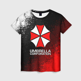 Женская футболка 3D с принтом UMBRELLA CORP в Новосибирске, 100% полиэфир ( синтетическое хлопкоподобное полотно) | прямой крой, круглый вырез горловины, длина до линии бедер | ada wong | biohazard | leon | nemesis | project resistance | raccoon city | re2 | resident evil 2 | rpd | stars | umbrella | ада вонг | амбрелла | немесис | ужасы