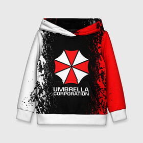 Детская толстовка 3D с принтом UMBRELLA CORP в Новосибирске, 100% полиэстер | двухслойный капюшон со шнурком для регулировки, мягкие манжеты на рукавах и по низу толстовки, спереди карман-кенгуру с мягким внутренним слоем | ada wong | biohazard | leon | nemesis | project resistance | raccoon city | re2 | resident evil 2 | rpd | stars | umbrella | ада вонг | амбрелла | немесис | ужасы