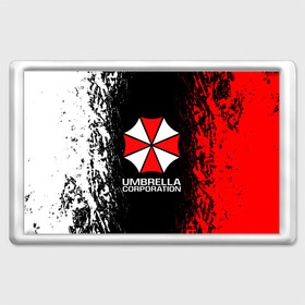 Магнит 45*70 с принтом UMBRELLA CORP в Новосибирске, Пластик | Размер: 78*52 мм; Размер печати: 70*45 | Тематика изображения на принте: ada wong | biohazard | leon | nemesis | project resistance | raccoon city | re2 | resident evil 2 | rpd | stars | umbrella | ада вонг | амбрелла | немесис | ужасы