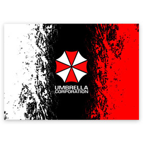 Поздравительная открытка с принтом UMBRELLA CORP в Новосибирске, 100% бумага | плотность бумаги 280 г/м2, матовая, на обратной стороне линовка и место для марки
 | ada wong | biohazard | leon | nemesis | project resistance | raccoon city | re2 | resident evil 2 | rpd | stars | umbrella | ада вонг | амбрелла | немесис | ужасы